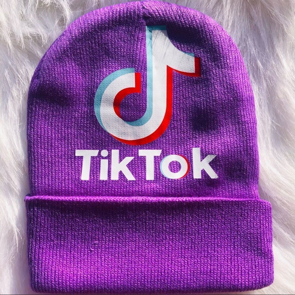 Brand New Purple Tik‎ Tok Casual / Winter Hat Cotton Yarn Beanie